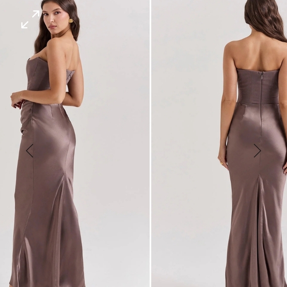 Sexy chic maxi strapless dress in 4 colors ivory,black,smoke and ruby - Picture 1 of 16